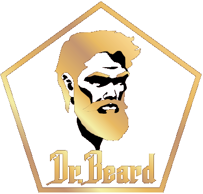 A gold colored logo of dr. Beard