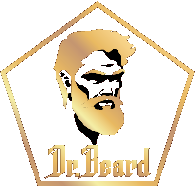 A gold colored logo of dr. Beard